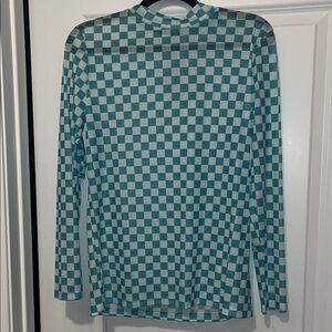 Checkered Long Sleeve Blouse